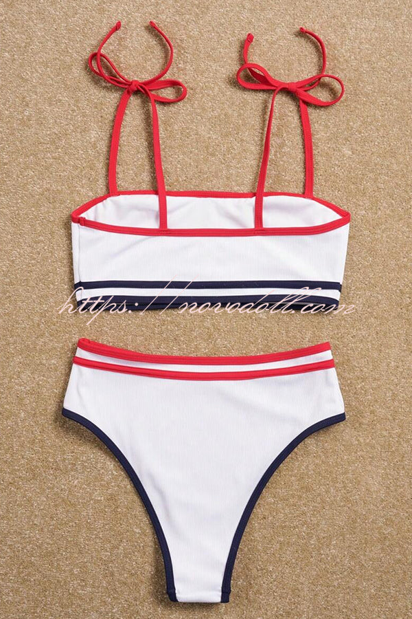 Independence Day Sexy Bikini High Waist Striped Tankini Swimsuit