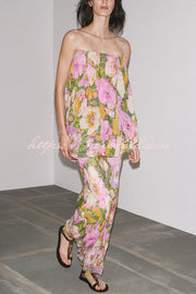 Floral Print Off-the-shoulder Irregular Loose Maxi Dress