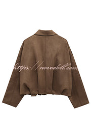 Fashion Lapel Long-sleeved Casual Bomber Jacket