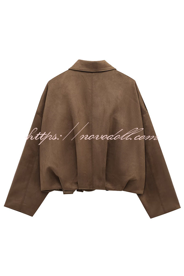 Fashion Lapel Long-sleeved Casual Bomber Jacket