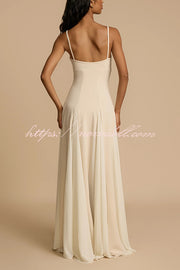 Timeless Elegance Panelled Tulle A-line Slip Maxi Dress