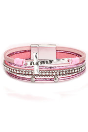 Bohemian Cross Diamond Magnetic Clasp Bracelet