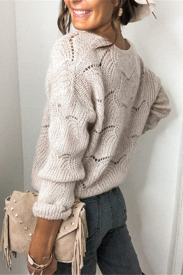 Fashionable V-neck Long-sleeved Knitted Sweater Cardigan