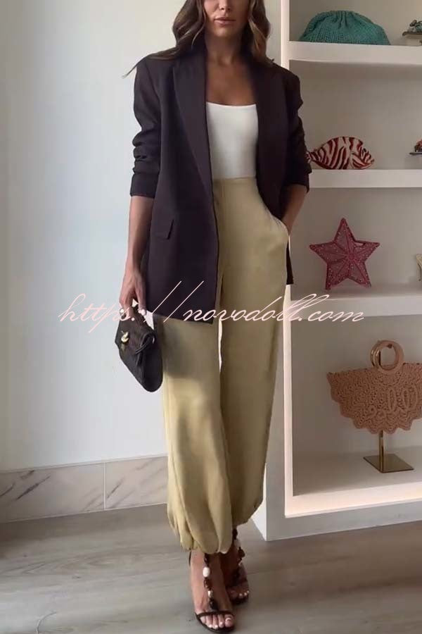 City Phantom Button Up Long Sleeve Lapel Loose Blazer