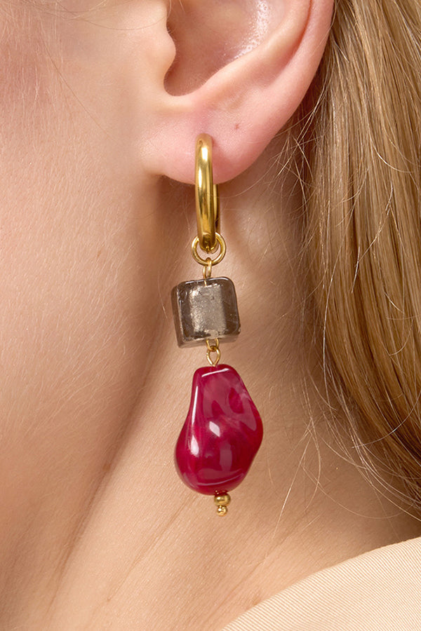 Stylish and Exquisite Titanium Steel Resin Earrings