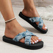 Fashion Denim Platform Sandals