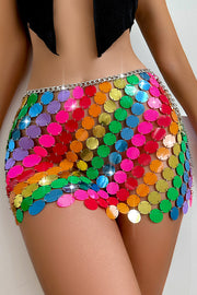 Sexy Sparkling Sequined Hollow Skirt