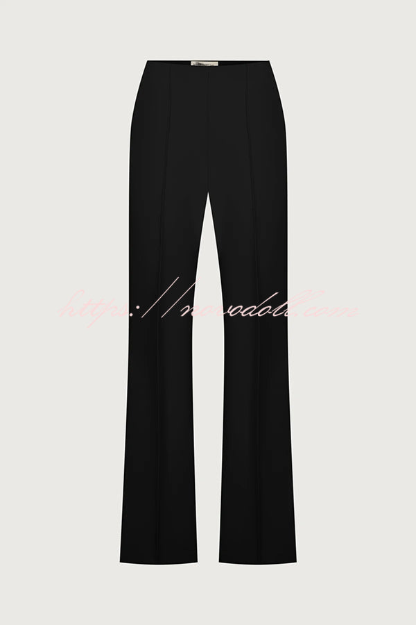 Solid Color Casual Pocket Straight Pants