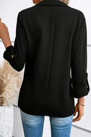 Solid Color Casual Long Sleeve Lapel Blazer