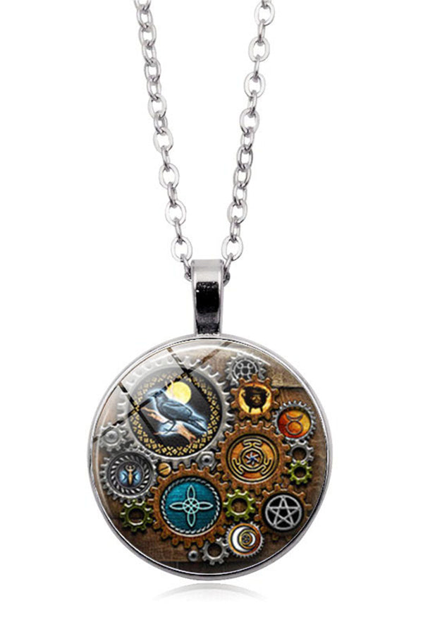 Steampunk Mechanical Time Gem Necklace