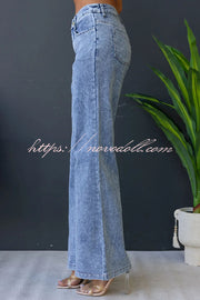 Madsen Denim Mid-high Waist Pocketed Stretch Flare Jeans