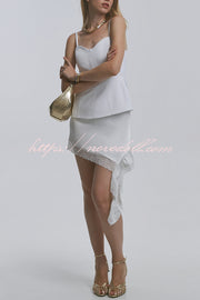 Fashionable Lace Asymmetrical Elegant Mini Skirt