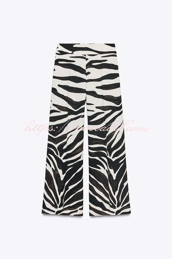 Breath of Freedom Animal Print High Rise Pocketed Wide Leg Pants