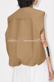 Fashion Zipper Sleeveless Pocket Loose Vest Jacket