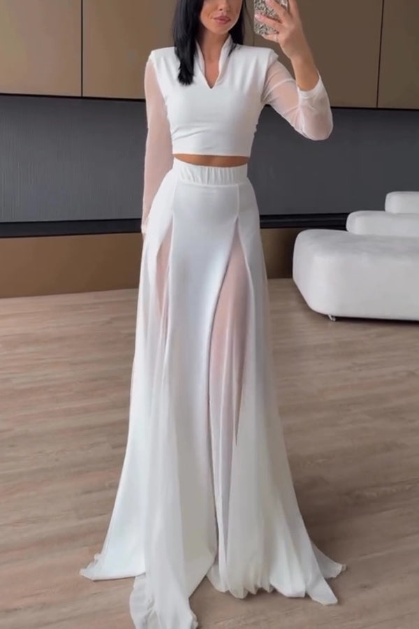 Feeling Chic Tulle Patchwork Elastic Waist A-line Maxi Skirt
