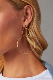 Double Hoop Drop Earrings