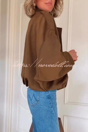Fashion Lapel Long-sleeved Casual Bomber Jacket