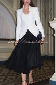 Solid Color Lapel Long Sleeve Casual Button Blazer