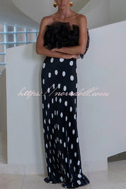 Eye-catching Organza Multi-layer Petal Ruffles Details Strapless Tank