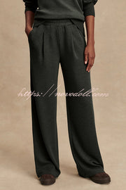 Barker High-Neck Long Sleeve Side Zipper Sweatshirt and Elastic Waist Pocketed Loose Pants Set