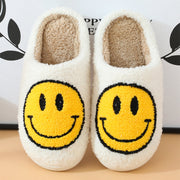 Smiley plush slippers