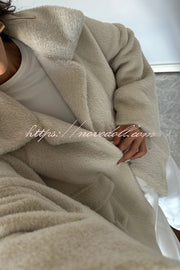 Fashion Lapel Long Sleeve Loose Furry Coat