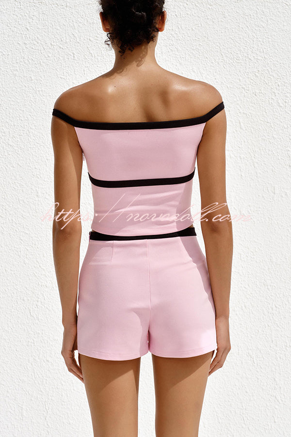 Fashion Contrast Bow Sleeveless Slim Fit Top