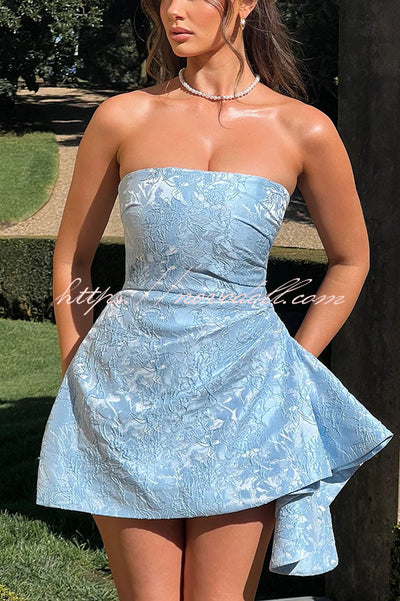 Jacquard Elegant Off-shoulder Backless Fitted Mini Dress