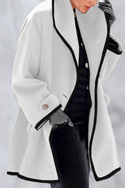 Febecool Button Down Lapel Pocket Long Sleeved Coat
