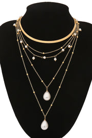 Vintage Chain Imitation Pearl Necklace