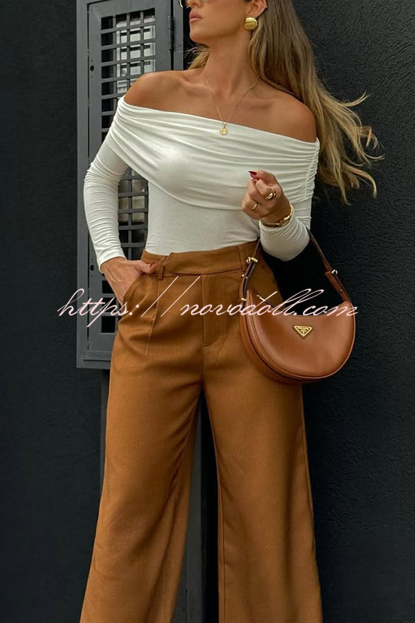 Solid Color Casual Pocket Loose Wide-leg Pants