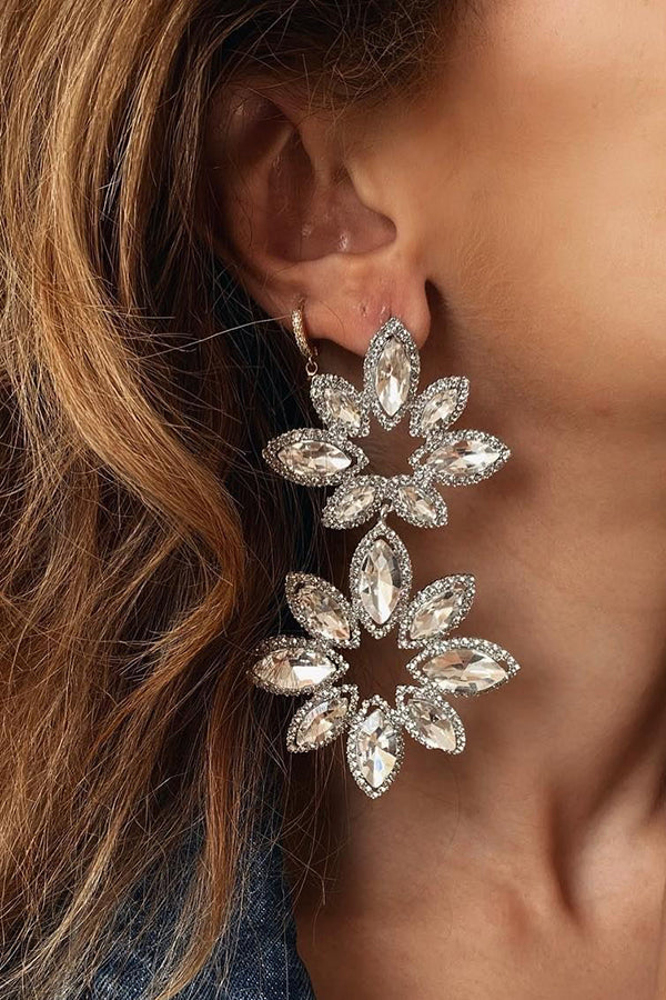 Diamond Floral Earrings