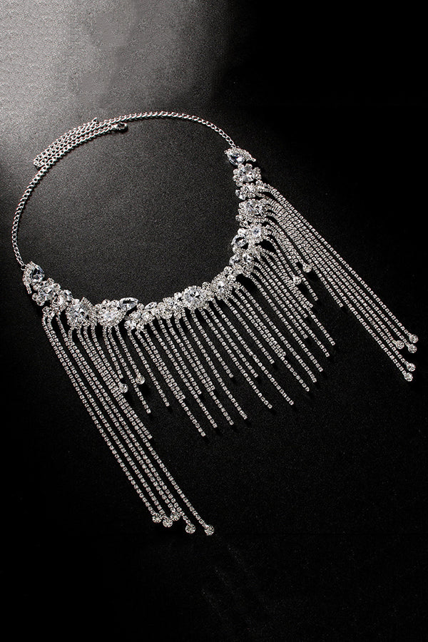 Fashionable Sparkling Rhinestone Tassel Hair Accessory