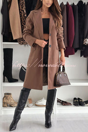 Fashionable Casual Lapel Long Sleeve Single Breasted Loose Coat