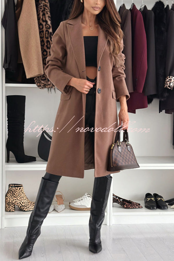 Fashionable Casual Lapel Long Sleeve Single Breasted Loose Coat