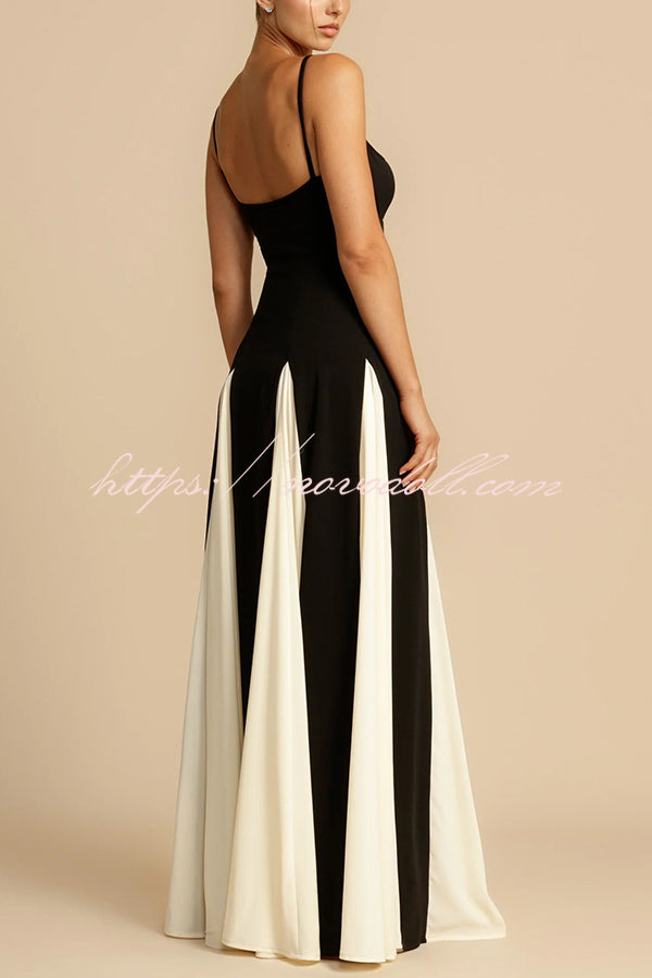 Timeless Elegance Panelled Tulle A-line Slip Maxi Dress