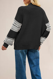 Stylish Color-blocked Loose Long-sleeved Knit Sweater