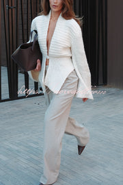 Retro V-neck Long-sleeved Sexy Hollow Loose Knitted Cardigan