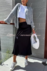 Solid Color Casual Long Sleeve Knitted Cardigan