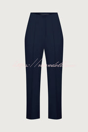 Exquisite and Fashionable High Waist Pocketed Straight Leg Pencil Pants