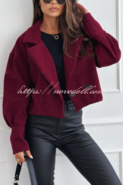 Fashionable Solid Color Lapel Short Blazer