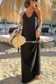 Sunny Beach Straps Unique Beaded Detail Backless Slit Maxi Dress