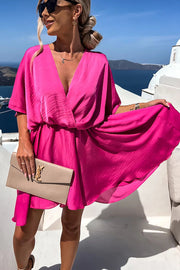 Tell You Something Batwing Sleeve Satin Dress