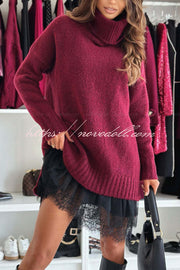 Breezy City Knit Turtleneck Long Sleeve Relaxed Sweater