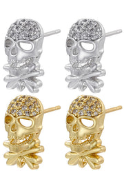 Halloween Zircon Skull Stud Earrings