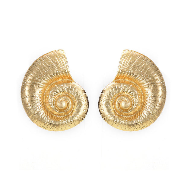 Fake Beach Style Conch Alloy Stud Earrings