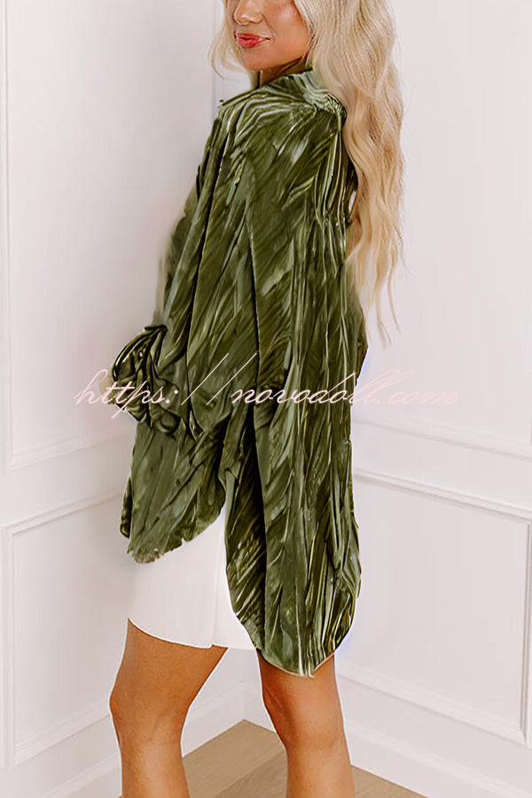 Solid Color Velvet Light-sensitive Drape Loose Shirt