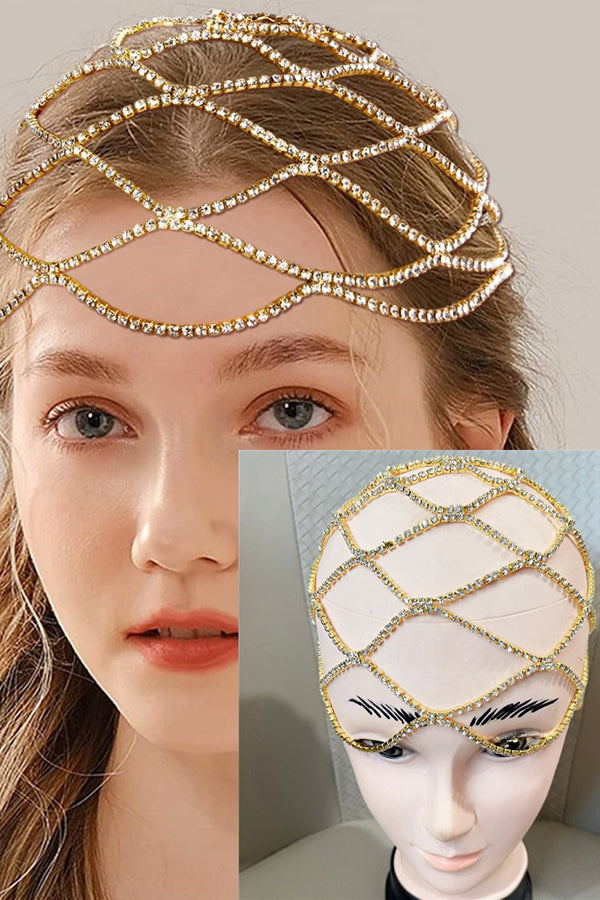 Rhinestone Tassel Mesh Headband