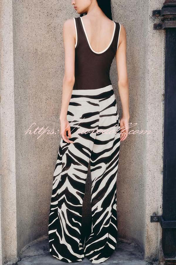 Breath of Freedom Animal Print High Rise Pocketed Wide Leg Pants