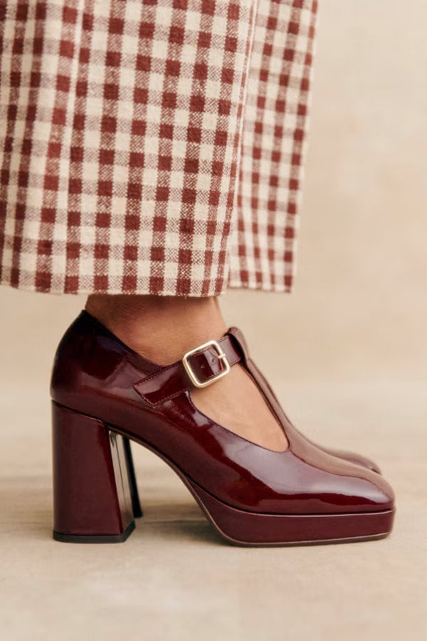 Square Toe Mary Jane Block Heel Retro High Heels